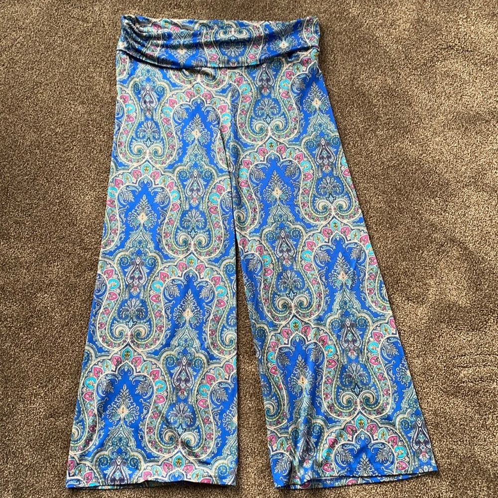 Women paisley stretch yoga pants XXL